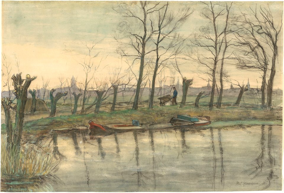 Mondrian - Amsterdam Skyline Viewed from the West, c. 1899
