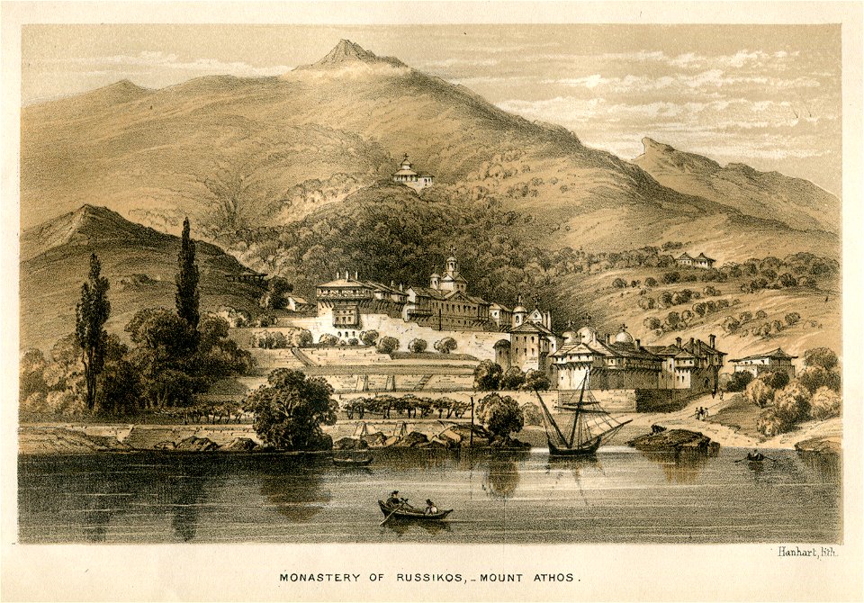 Monastery of Russikos, Mount Athos - Walker Mary Adelaide - 1864