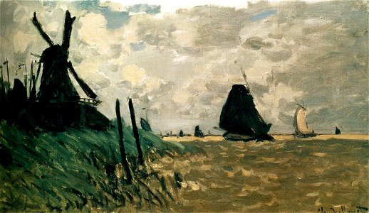 Monet A Windmill Near Zaandam