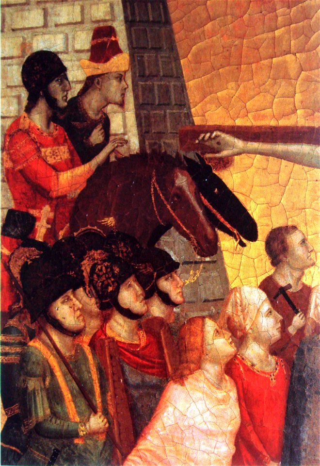 Mongol horseman in the Crucifixion of Saint Peter Giotto circa 1299