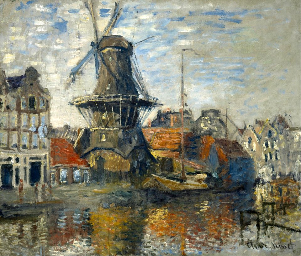 Claude Monet - The Windmill on the Onbekende Gracht, Amsterdam - Google Art Project