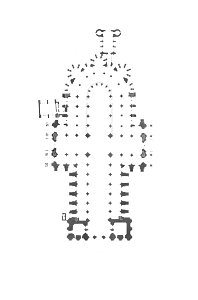 Monografie de la Cathedrale de Chartres - 01 Plan au-dessus du sol - Gravure