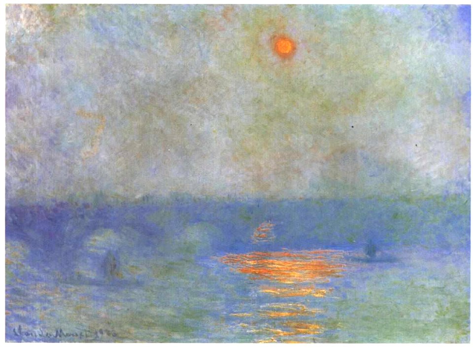 Monet - Waterloobrücke - Sonne hinter Dunstschleier