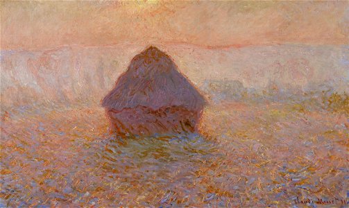 Claude Monet - Grainstack, Sun in the Mist - Google Art Project. Free illustration for personal and commercial use.
