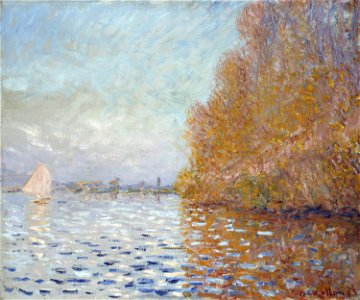 Monet-ArgenteuilBasinWithASingleSailboat. Free illustration for personal and commercial use.