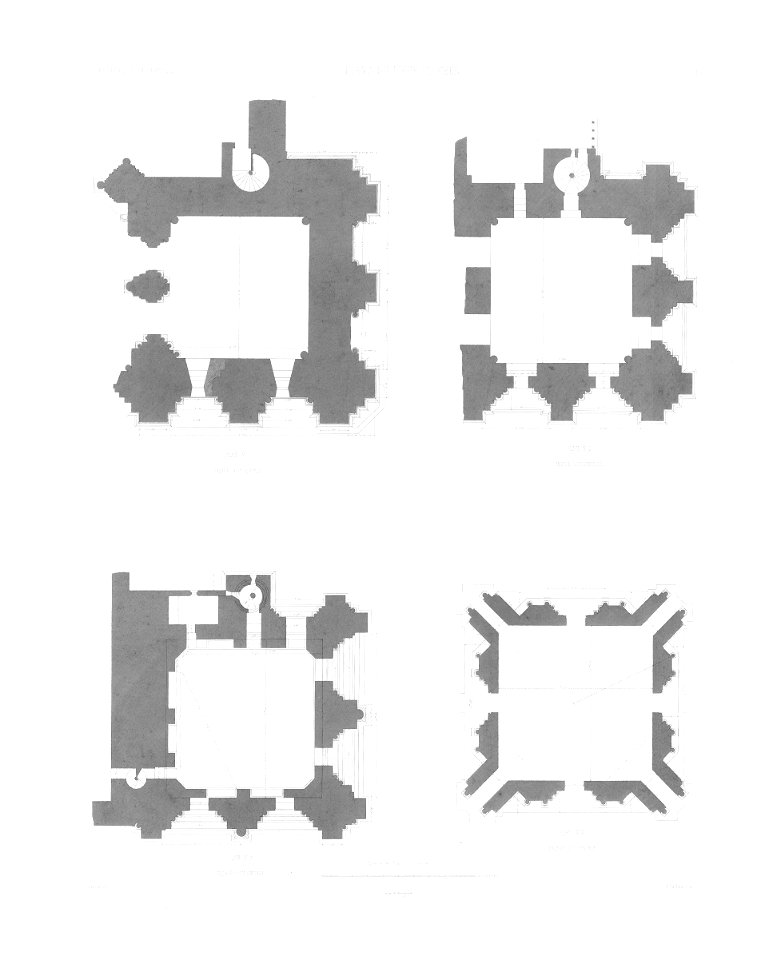 Monografie de la Cathedrale de Chartres - 24 Plan de vieux clocher - Gravure