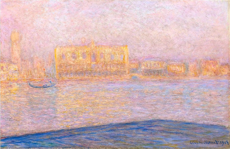 'Le Palais Ducal vu de Saint-Georges Majeur' by Claude Monet, 1908