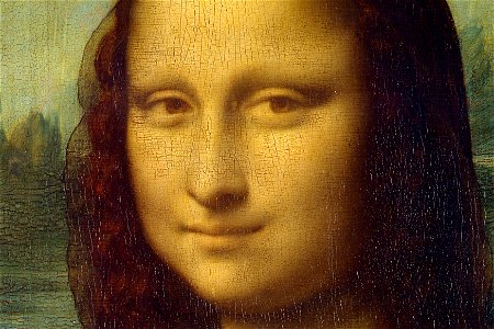 Mona Lisa face, by Leonardo da Vinci, from C2RMF