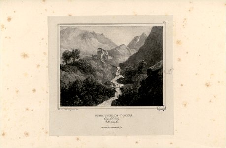 Monastère de St Orens. Gorge de l'Isaby, Vallée d'Argellès (i.e. Argelès) - Fonds Ancely - B315556101 A SARAZINDEBELMONT 020