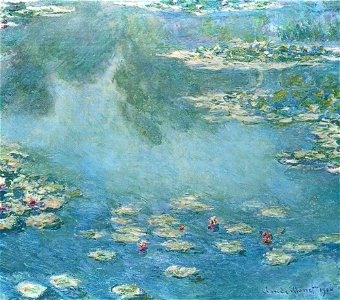 Claude Monet, Water Lilies, W.1685. Free illustration for personal and commercial use.