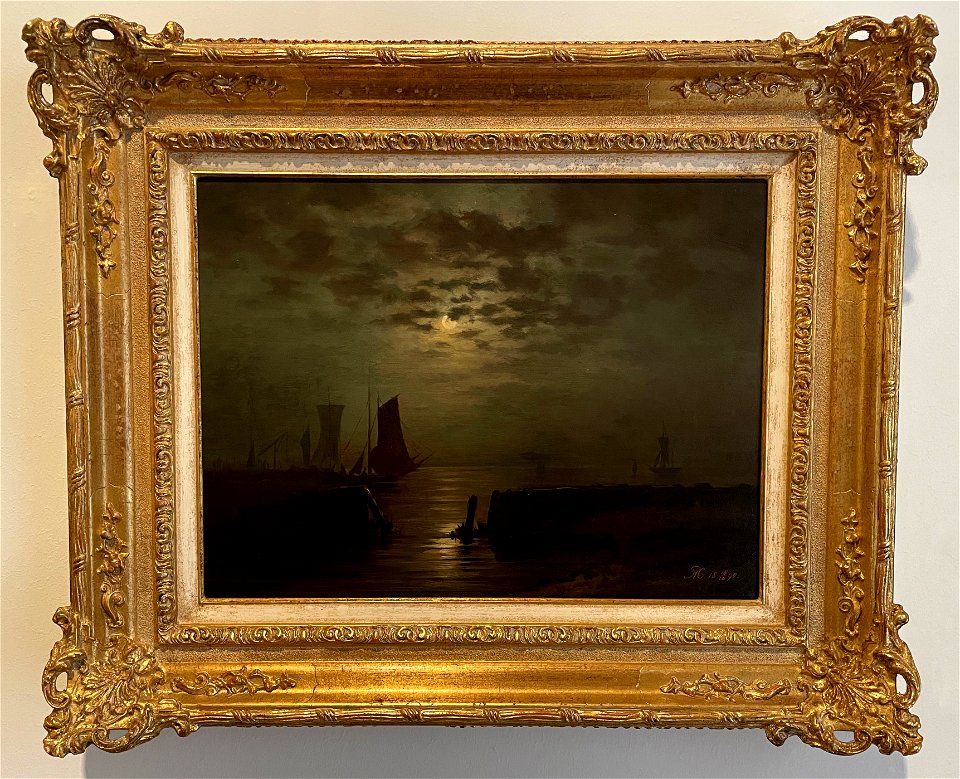 Mondrian - Ships in the moonlight (Q102227357) - framed