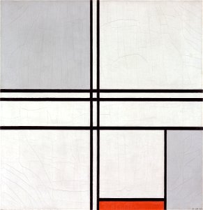Mondrian - Composition (No. 1) Gray-Red, 1935. Free illustration for personal and commercial use.