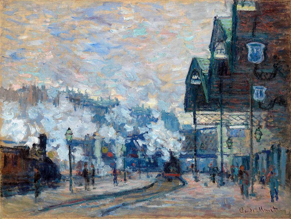 La Gare Saint-Lazare, Vue extérieure by Claude Monet