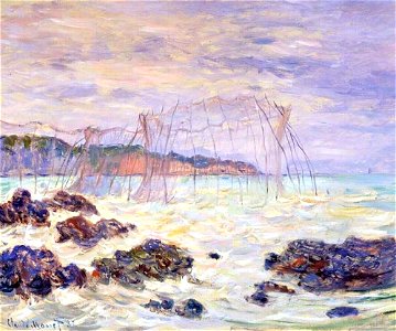 Monet w 769 fishing nets at pourville