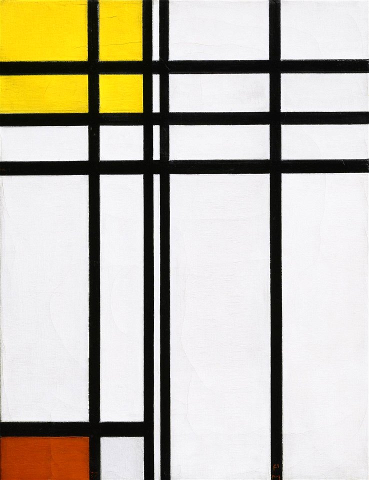 Mondrian - Opposition of Lines, Red and Yellow, 1937