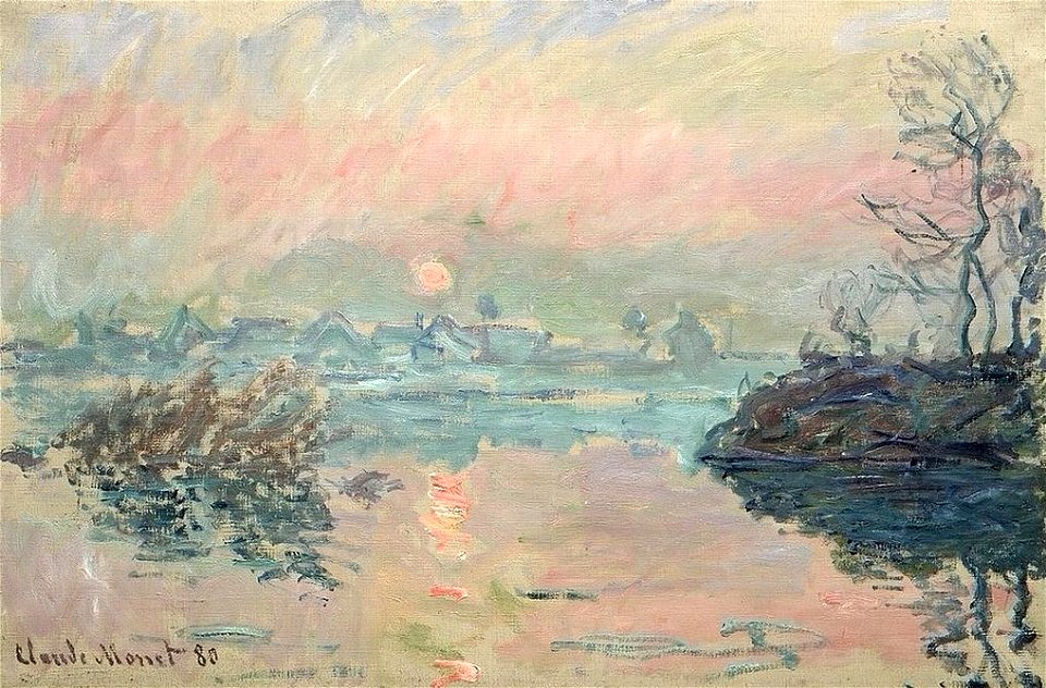 Monet w575 sunset at lavacourt