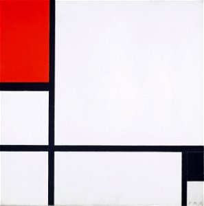 Mondrian - Composition no. I, avec rouge et noir, 1929