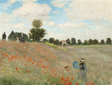 Claude Monet - Poppy Field - Google Art Project. Free illustration for personal and commercial use.
