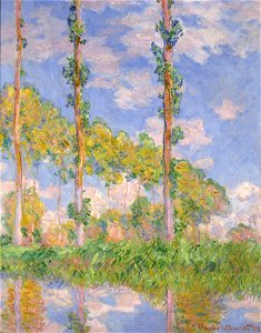 Monet Poplars in the Sun. Free illustration for personal and commercial use.