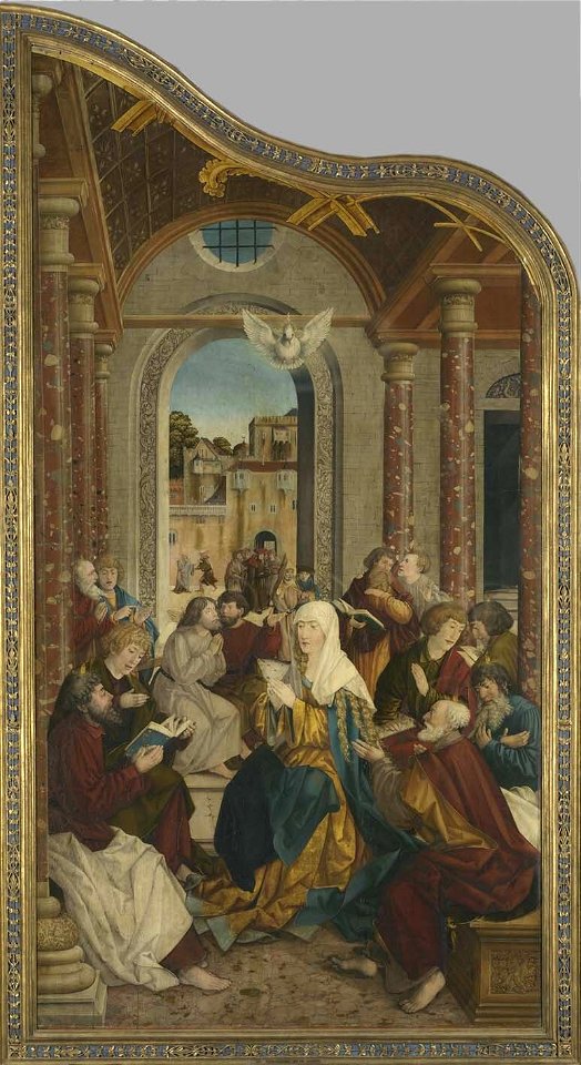 Martin Schaffner - Wettenhauser Hochaltar, Ausgießung des Heiligen Geistes Rückseite, ehemals Relief mit Anbetung der Könige - 673 - Bavarian State Painting Collections