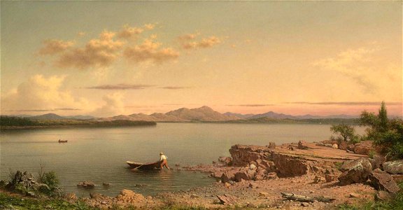 Martin Johnson Heade Lake George ATC. Free illustration for personal and commercial use.