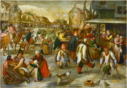 Marten van Cleve - Carnival in a Village with Beggars Dancing
