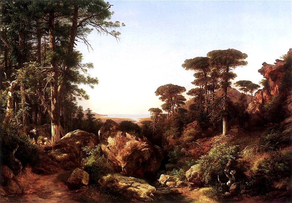 Markó, Károly (Y) - Forest Scene at Ailo in Corsica (ca 1870)