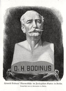 Marmorbüste des Heinrich Bodinus im Zoologischen Garten in Berlin