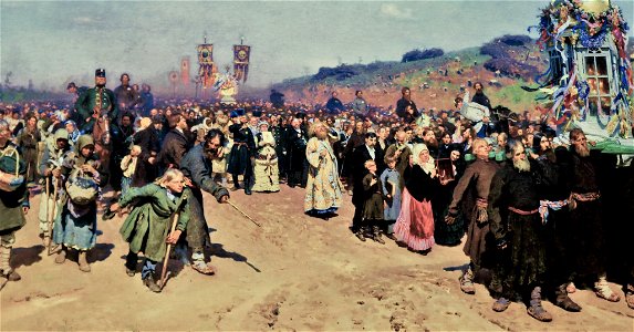 Moscou La galerie Tretyakov Procession de Pâques dans la province de Koursk de Répine . 1883