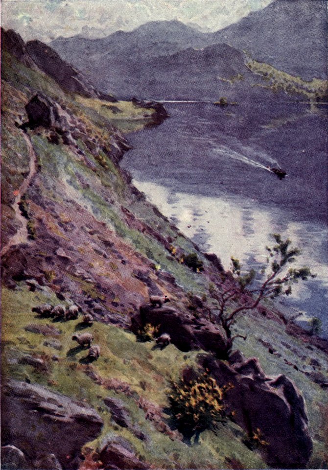 Mountain Path, Sandwick, Ullswater - The English Lakes - A. Heaton Cooper. Free illustration for personal and commercial use.