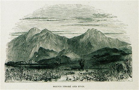 Mounts Ithome and Evan - Wordsworth Christopher - 1882. Free illustration for personal and commercial use.