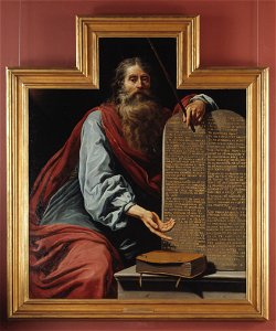 Moses with the Tablets of the Law (Claude Vignon) - Nationalmuseum - 23869. Free illustration for personal and commercial use.