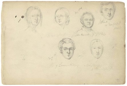 Mr Harnett; Mr Hart and four unknown sitters by William Egley