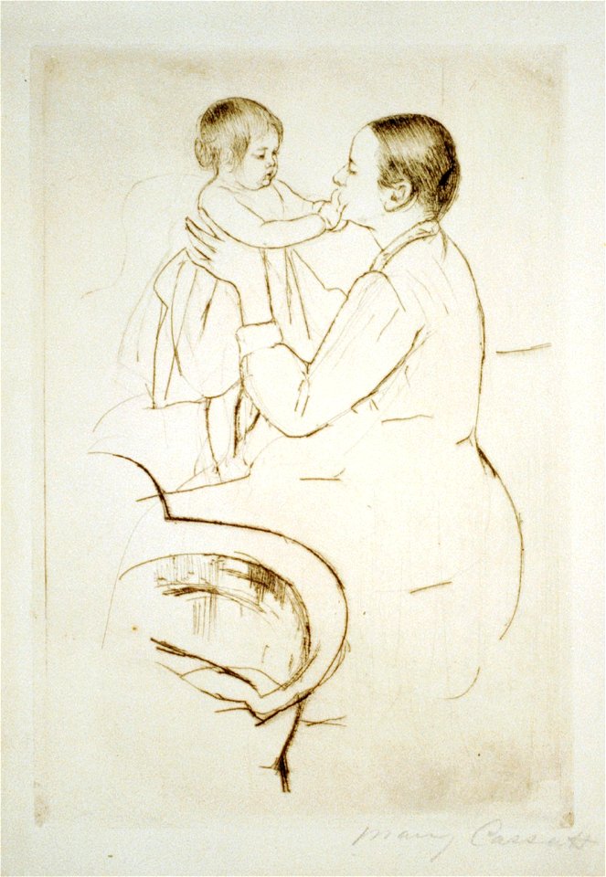 Mother Marie dressing her baby after its bath - Mary Cassatt LCCN2002719213
