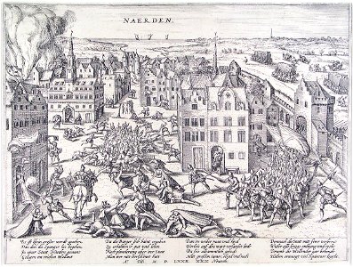 Massacre of Naarden (1572) - Bloedbad van Naarden (Frans Hogenberg). Free illustration for personal and commercial use.