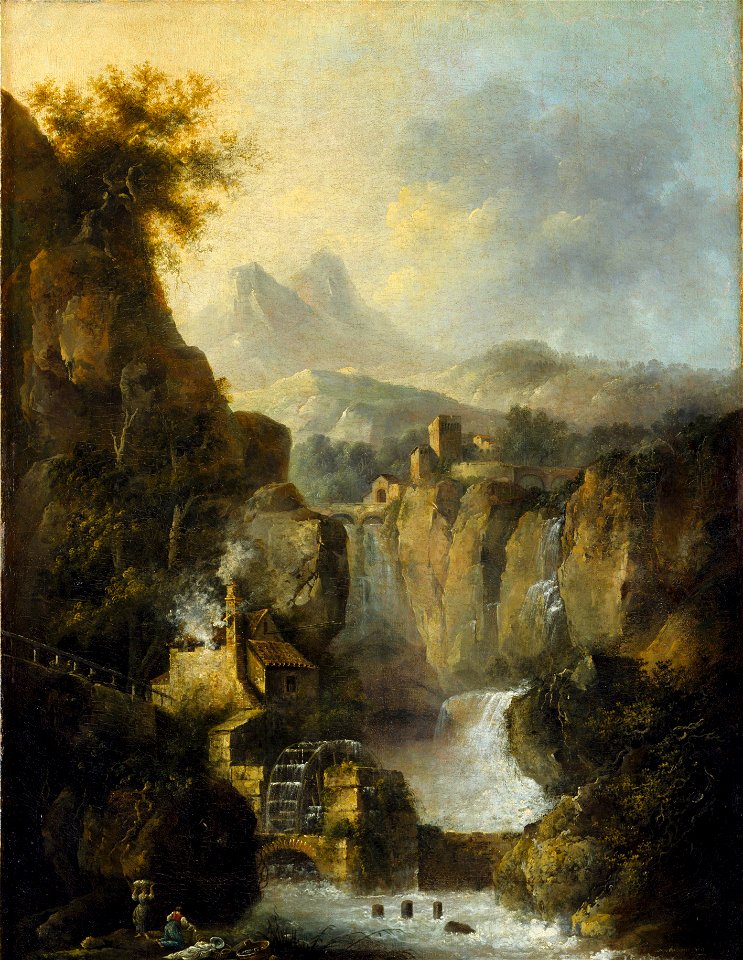 Mountainous Landscape with a Waterfall (Louis Belanger) - Nationalmuseum - 18138