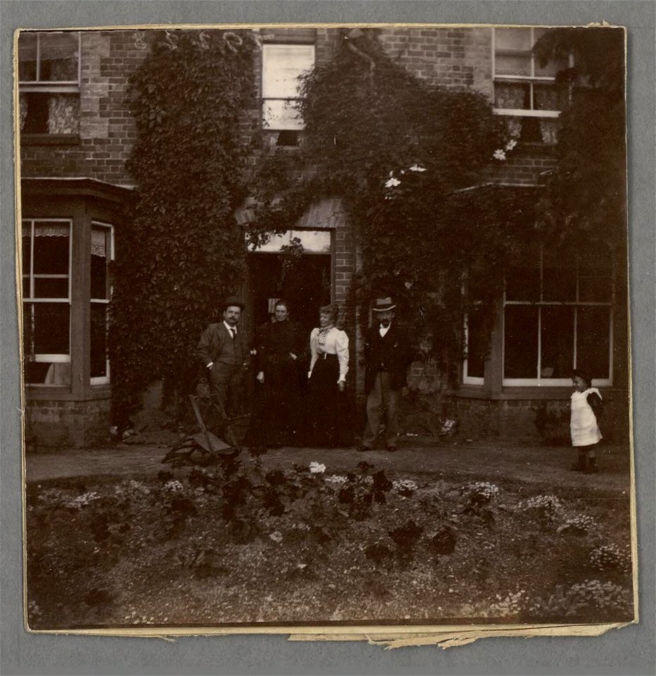 Mr & Mrs D. Emlyn Evans outside their home at Cemmaes (5449777)