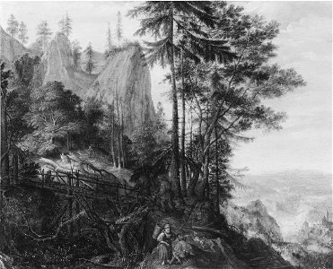 Mountainous Landscape with Figures and a Bridge (Roelant Savery) - Nationalmuseum - 22525