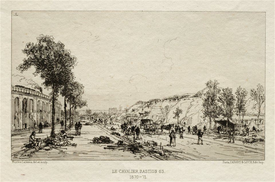 Maxime Lalanne (French, 1827-1886), Cadant - Souvenirs artistiques du Siège de Paris, Le Cavalie (Bastion 63) - 1998.362 - Cleveland Museum of Art