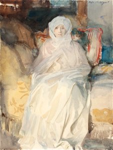 Mrs. Gardner in White (1922) by John Singer Sargent. Free illustration for personal and commercial use.