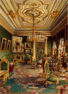 Mayblum J. - Palace of Count P.S.Stroganov - Drawing Room, 1865. Free illustration for personal and commercial use.