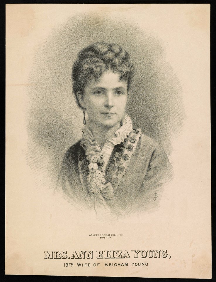 Mrs. Ann Eliza Young, 19th wife of Brigham Young - JB (monogram) ; Armstrong & Co. Lith., Boston. LCCN98519837