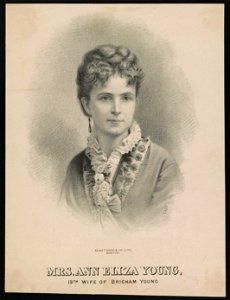 Mrs. Ann Eliza Young, 19th wife of Brigham Young - JB (monogram) ; Armstrong & Co. Lith., Boston. LCCN98519837