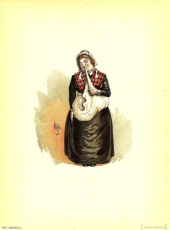 Mrs Bardell 1889 Dickens The Pickwick Papers character by Kyd (Joseph Clayton Clarke)