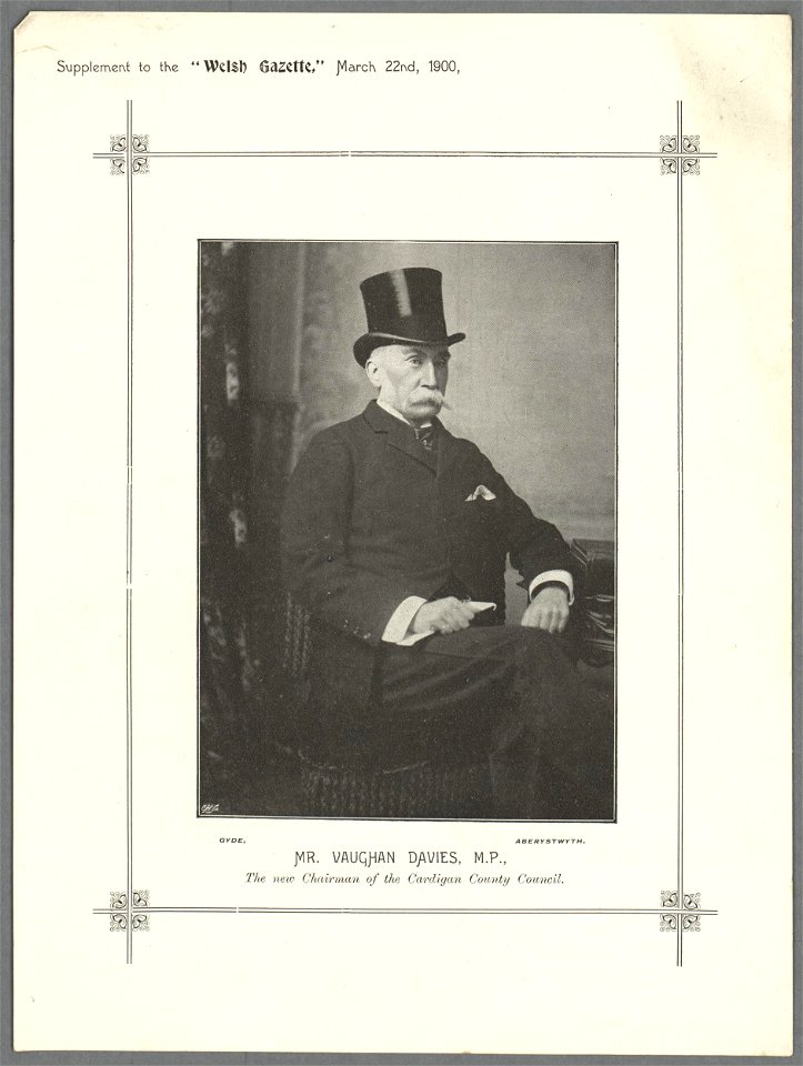 Mr. Vaughan Davies, M.P the new Chairman of the Cardigan County Council (5227603)