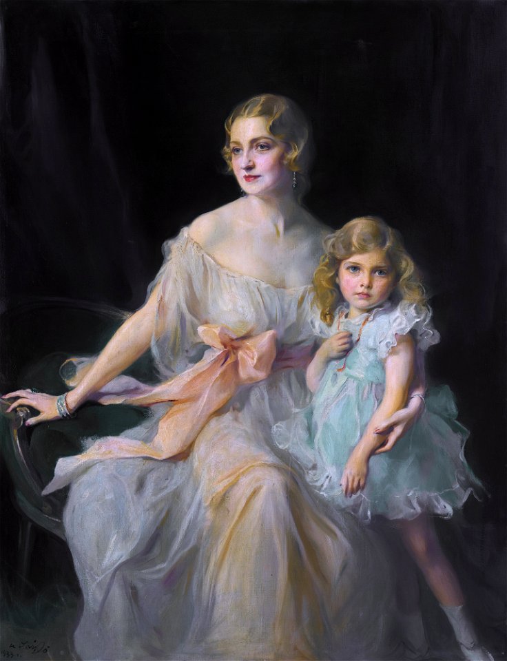 Mrs Claude Leigh and Miss Virginia Leigh, by Philip Alexius de László