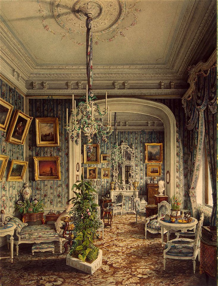 Mayblum J. - Palace of Count P.S.Stroganov - Boudoir, 1865