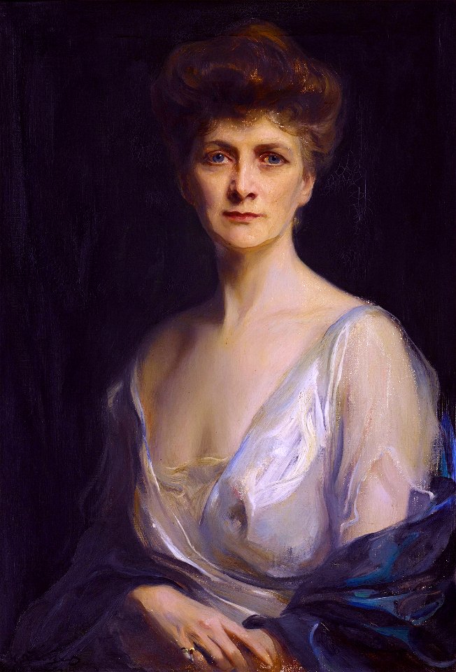 Mrs John W Davis, née Ellen G Bassel, by Philip de László