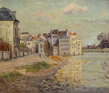 Maxime Maufra (1861-1918) - The Embankment of Lagny under Flood Water (Le Quai de Lagny inondé) - N04947 - National Gallery. Free illustration for personal and commercial use.