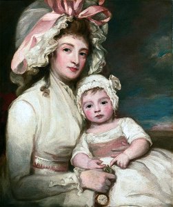 Mrs Henry Ainslie with her child, by George Romney